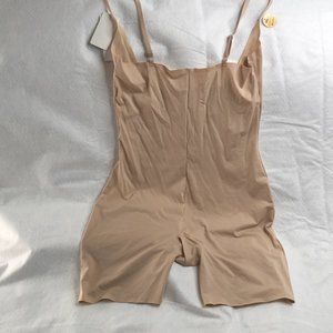 Wacoal Womens Beige 802330 Naked Cotton Blend Open Bust Thigh Shaper Size XL